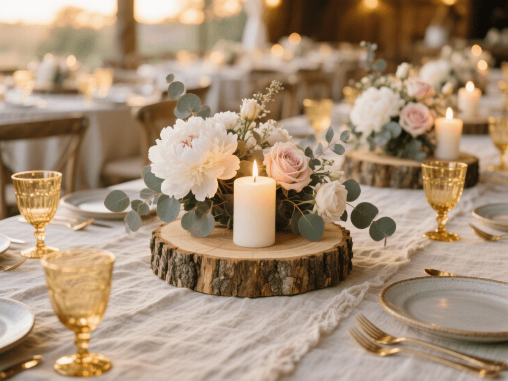 Rustic Wood Slice Wedding Favor Packaging Set