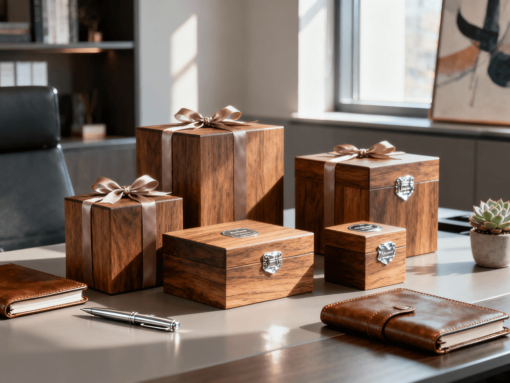 Stackable Wooden Gift Box Set for Corporate Gifts