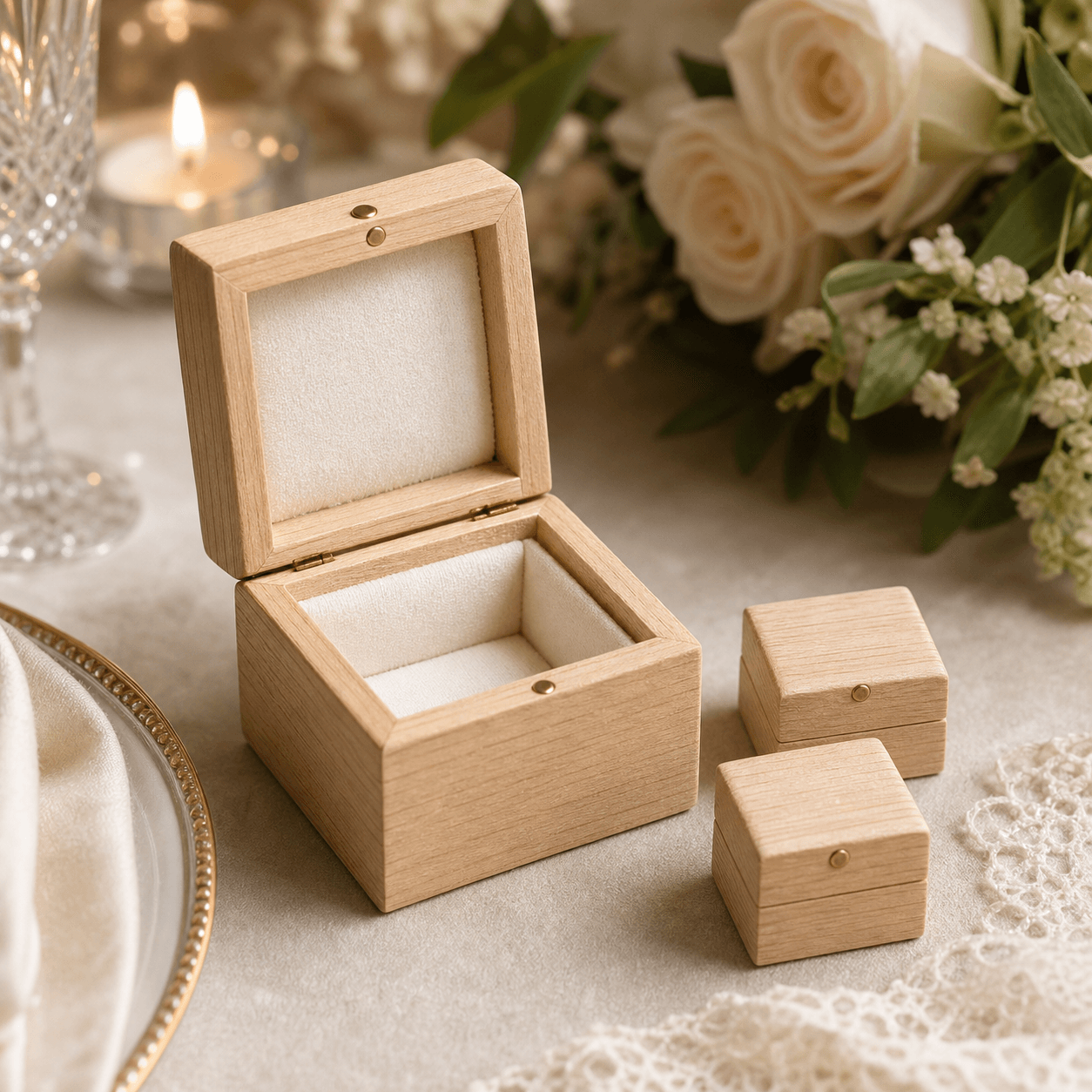 Wedding Favor Wooden Gift Box Set