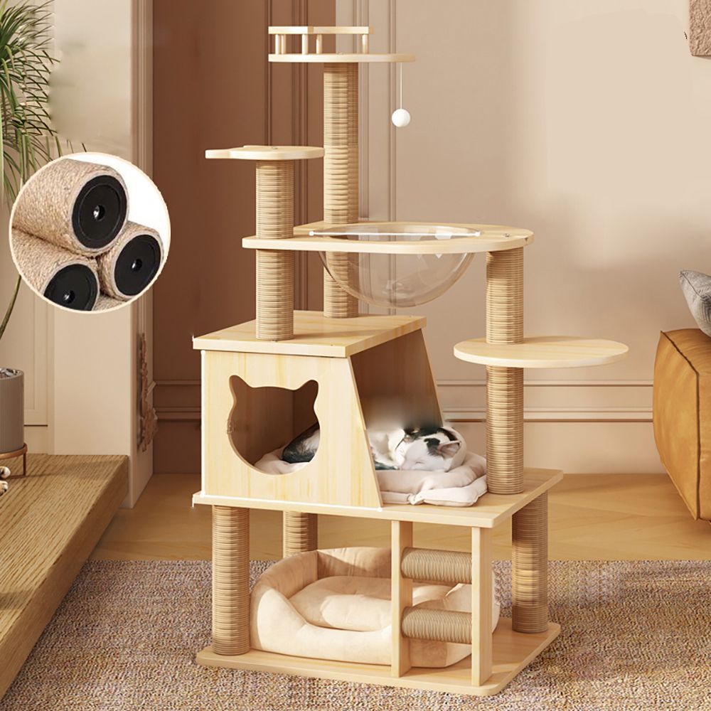 Large Cat Tree with House and Bubble Bed