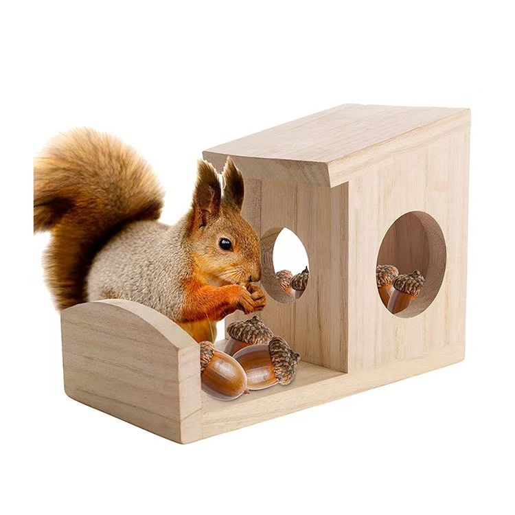 Wooden Squirrel Feeder