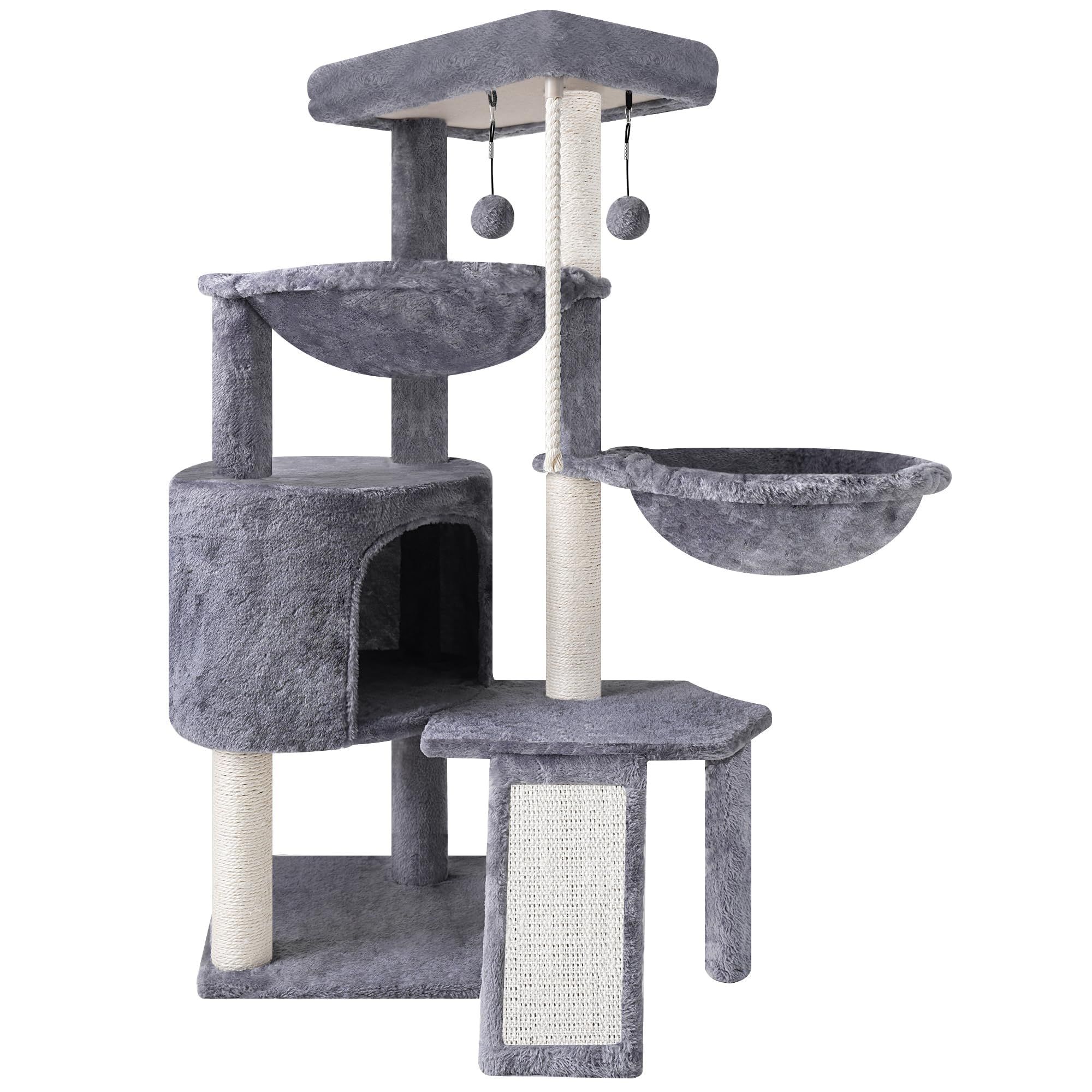 Beige Plush Multi-Level Cat Tree