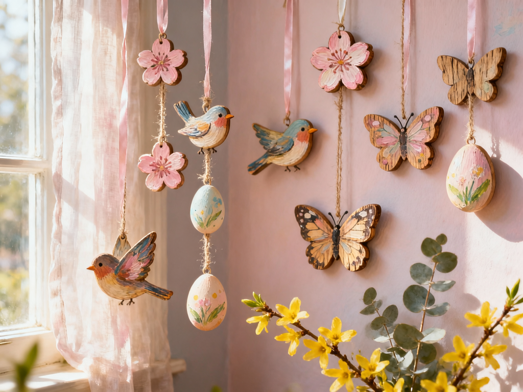 80PCS Wooden Spring Ornaments to Paint - 3