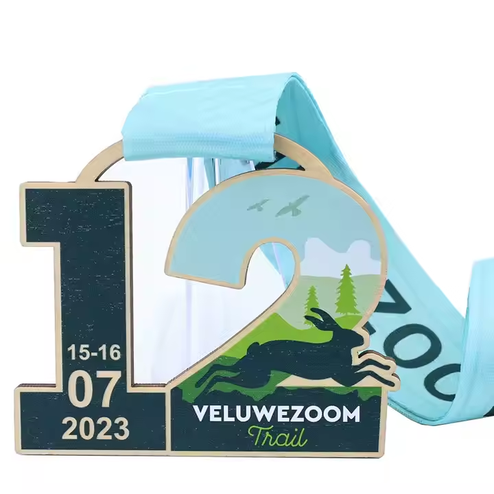 custom 3D wooden marathon medal for sports awards fun run trail race and event souvenirs 3