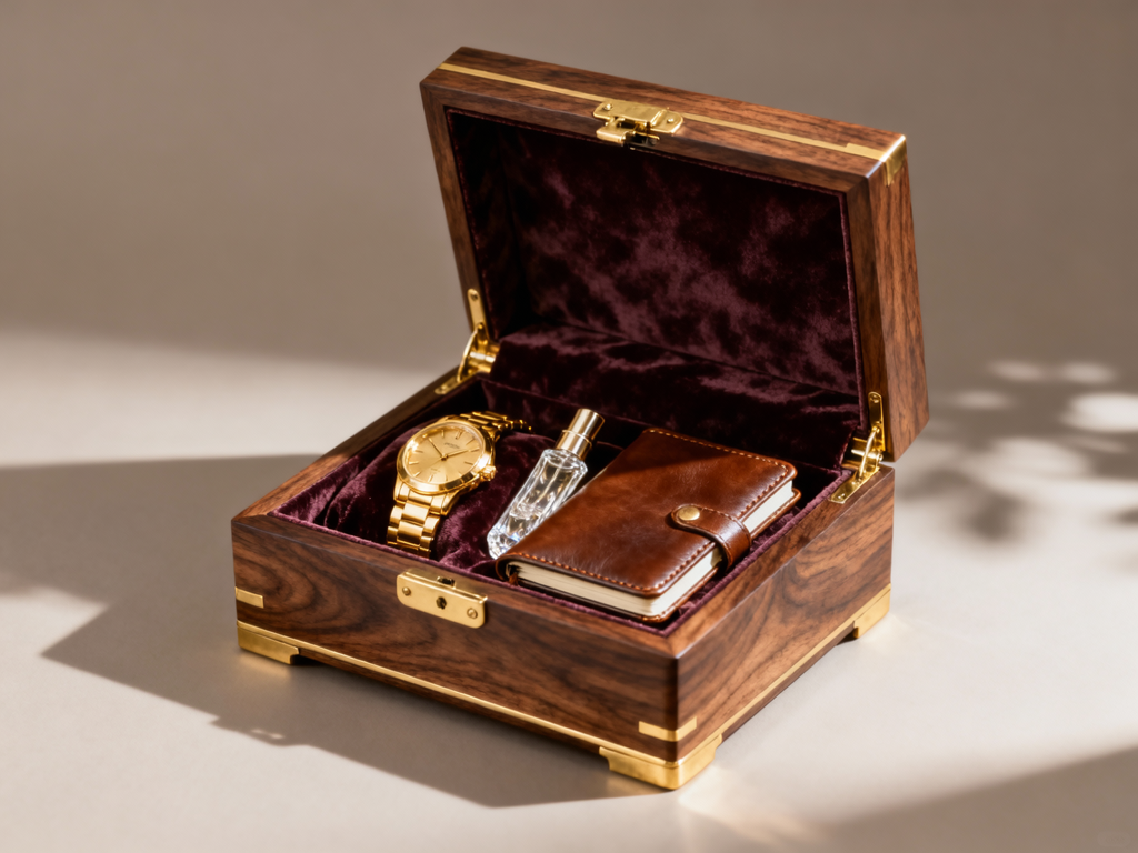 Wooden Gift Box with Magnetic Lid