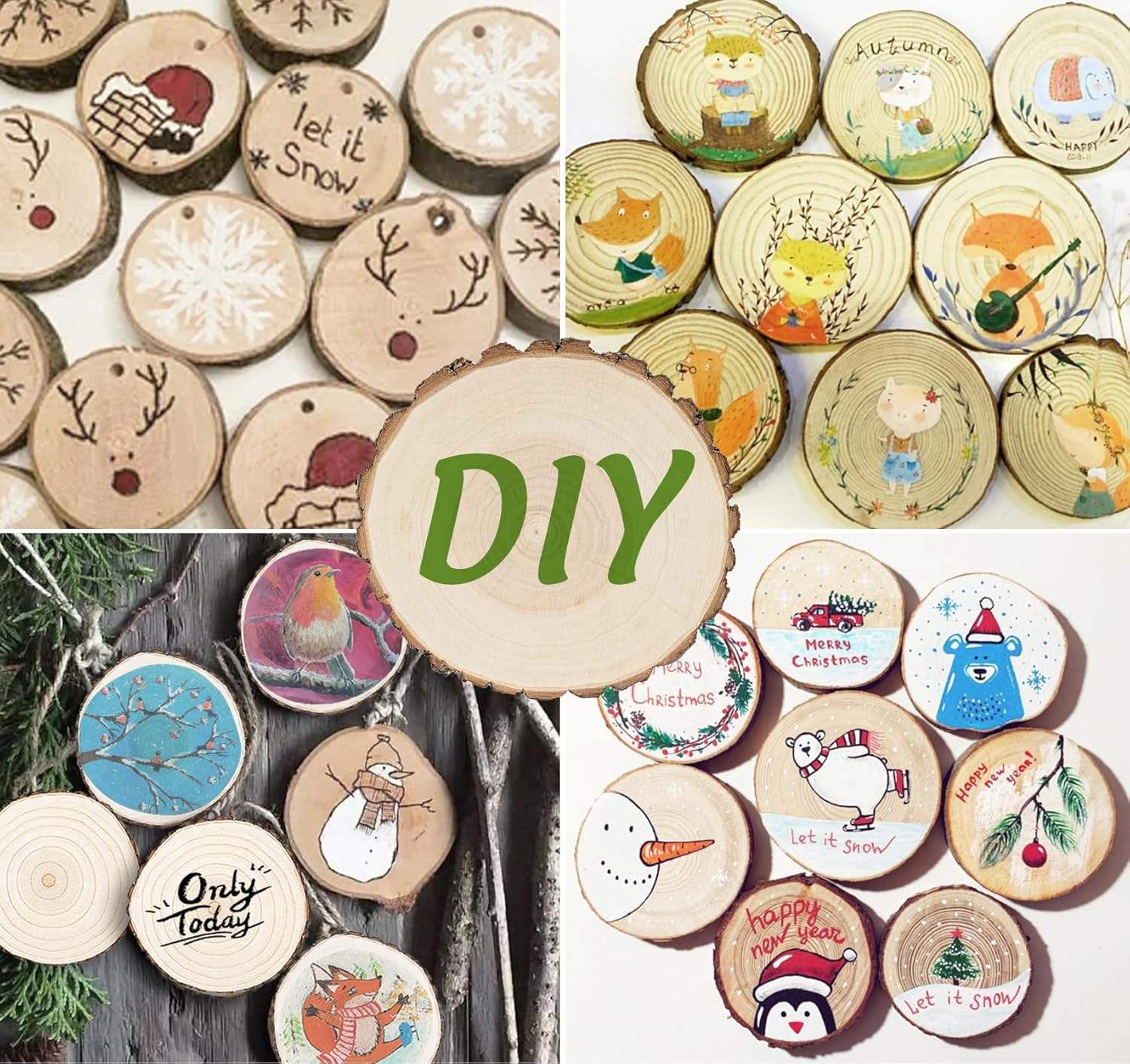 unfinished DIY natural polished wood slices for wall hanging decor crafts and event decorations 6