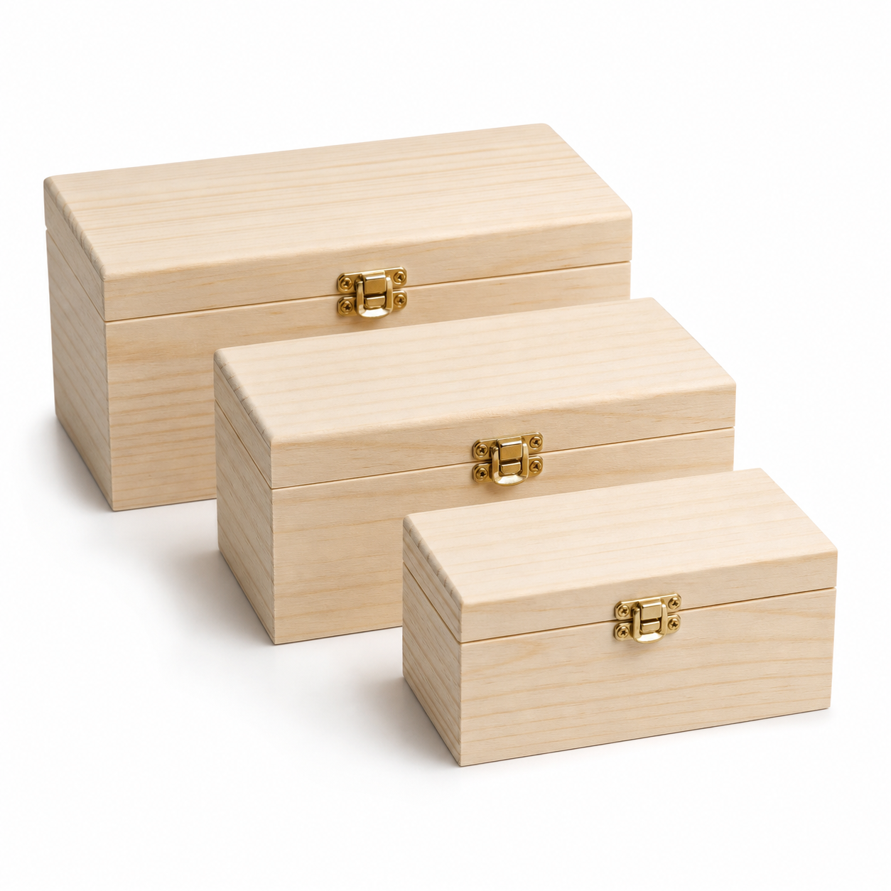 Unfinished Wooden Keepsake Box for DIY Crafts