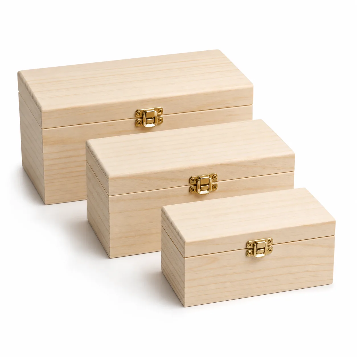 Unfinished Wooden Keepsake Box for DIY Crafts