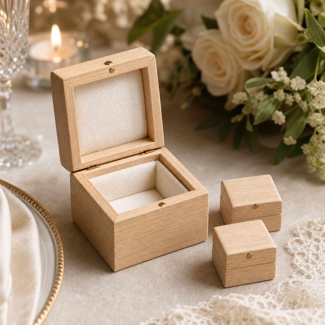 Wedding Favor Wooden Gift Box Set