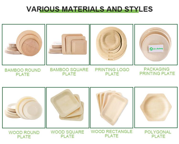Wooden plate shapes and custom packaging options
