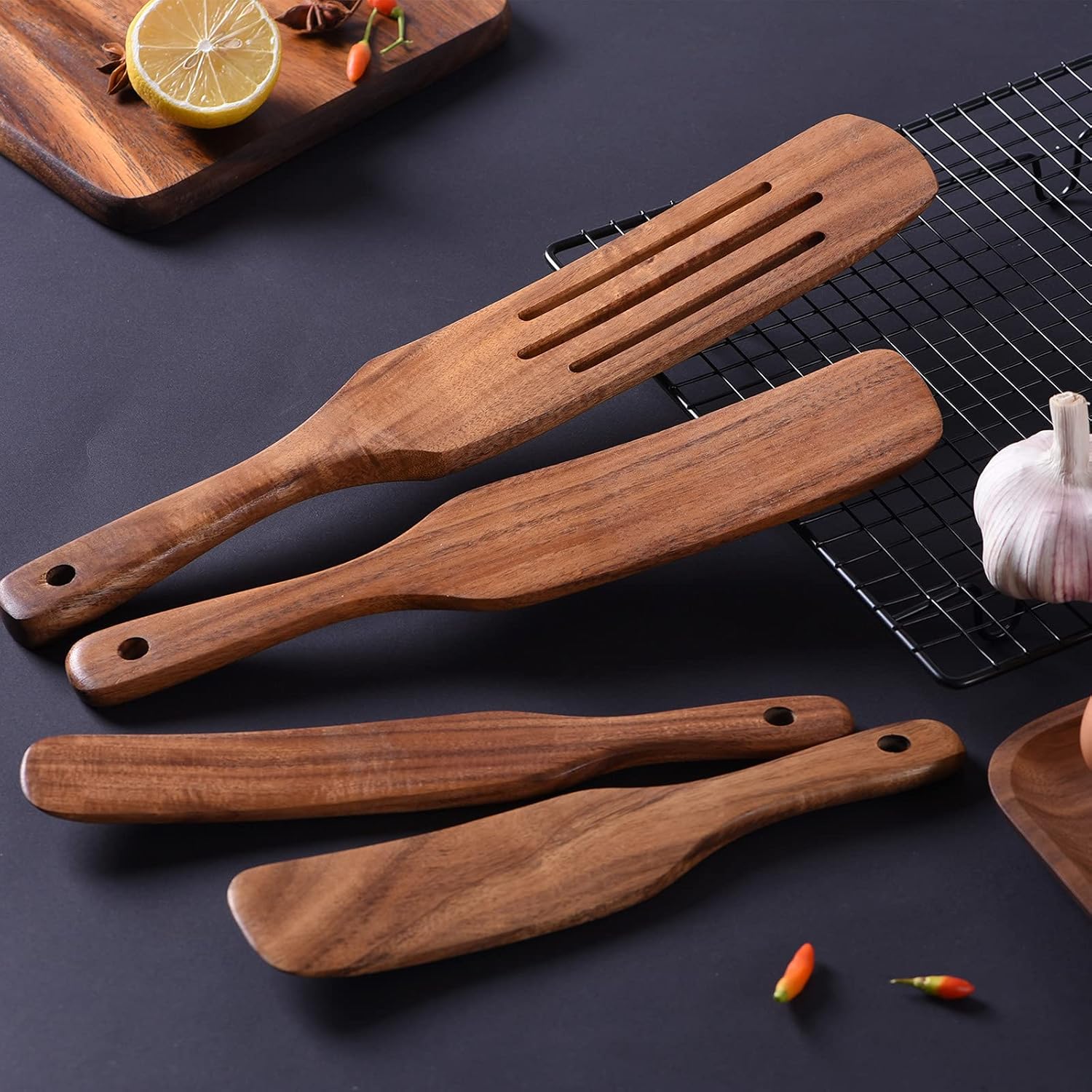 Two-Tier Wooden Serving Stand for Charcuterie and Desserts - 2