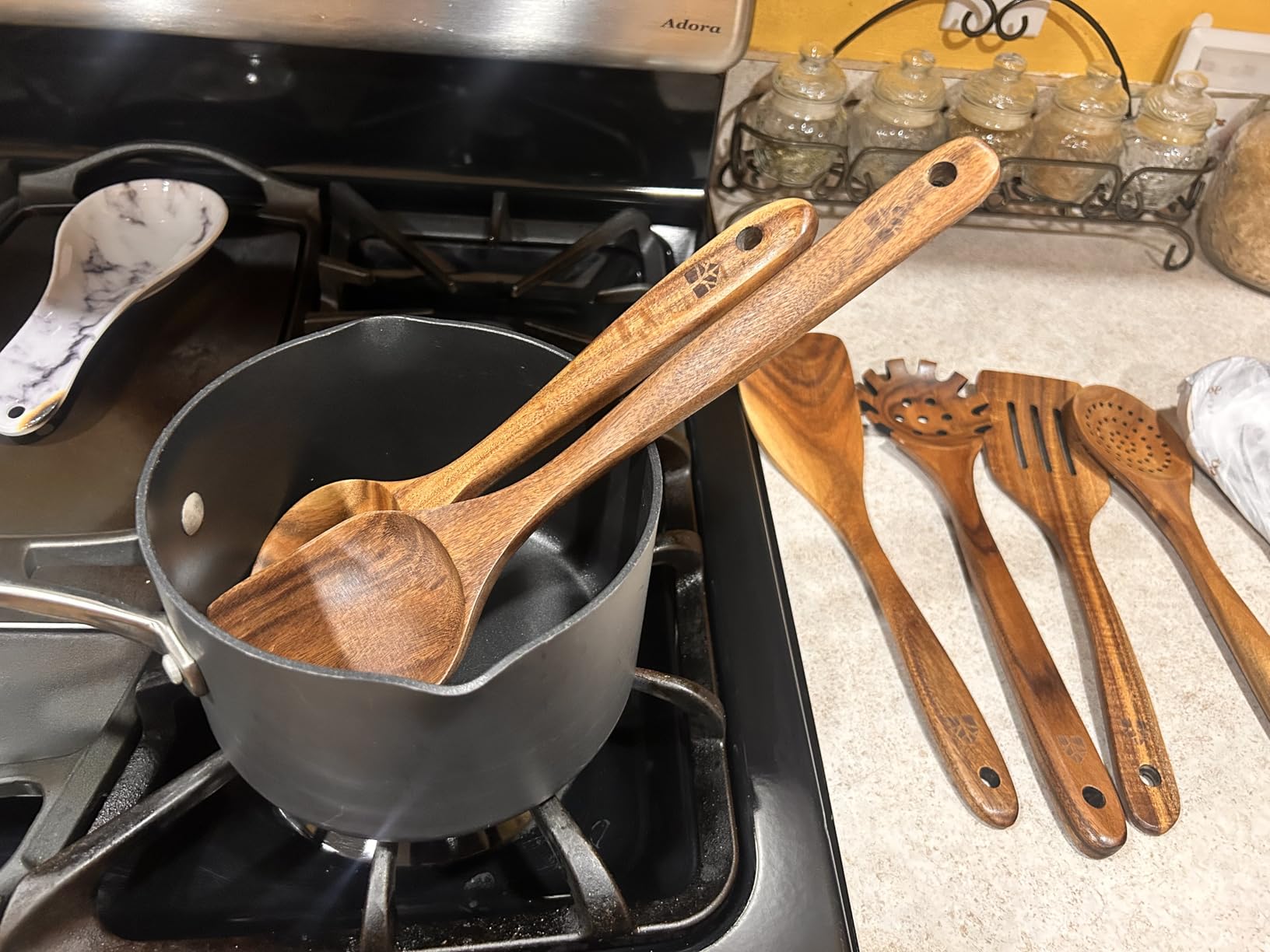 Expandable Bamboo Drawer Organizer for Kitchen Utensils