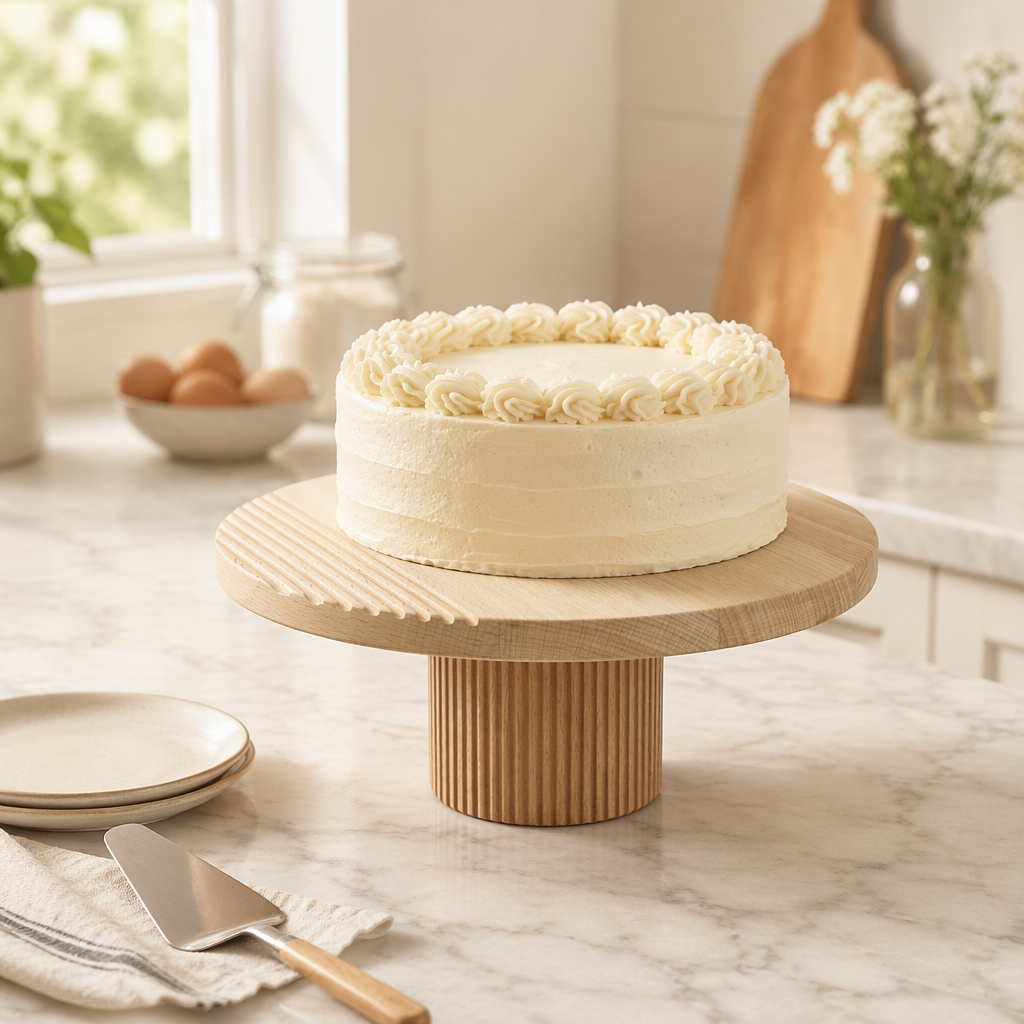 round beech wood food display stand for cupcakes cakes weddings restaurants and parties 3