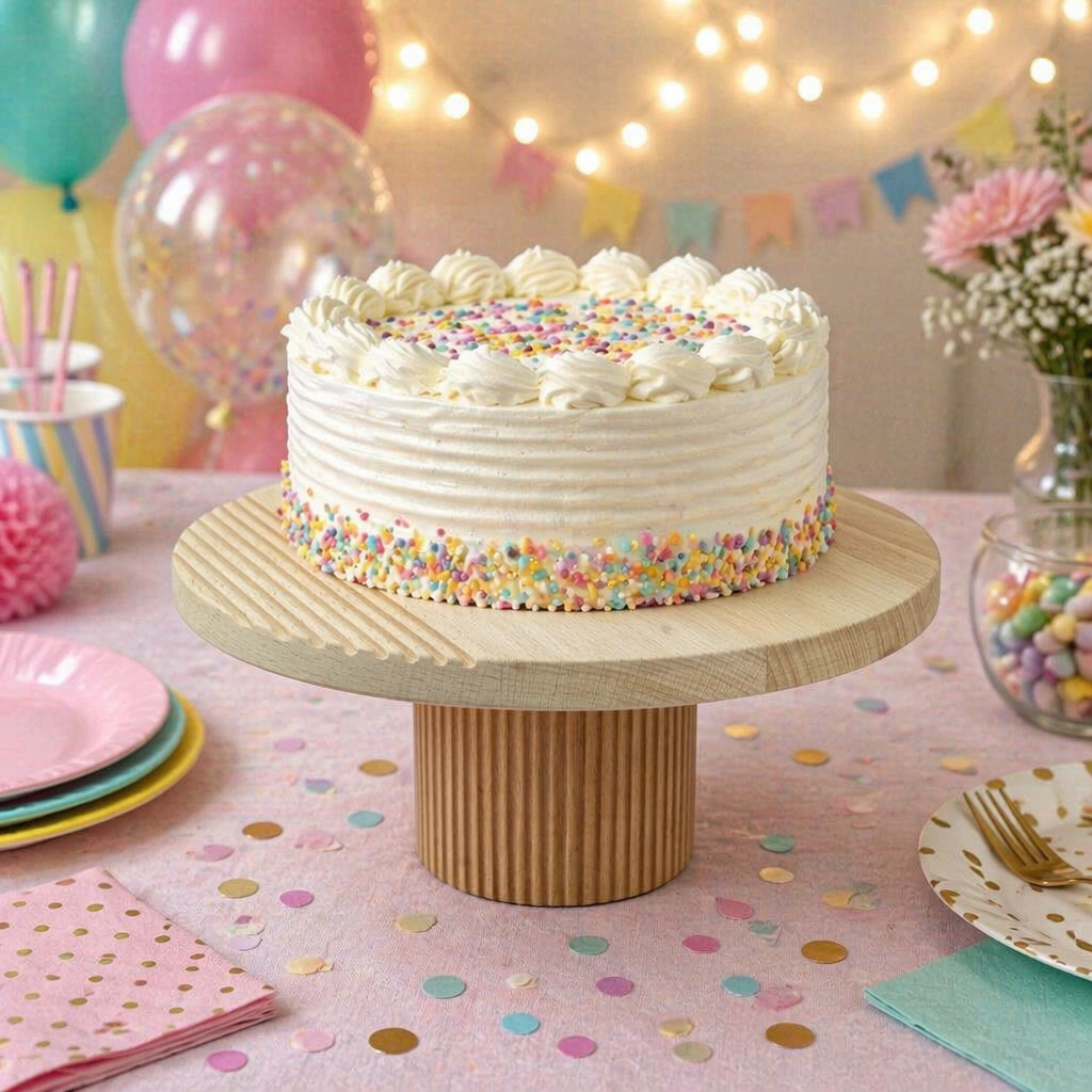 round beech wood food display stand for cupcakes cakes weddings restaurants and parties 5