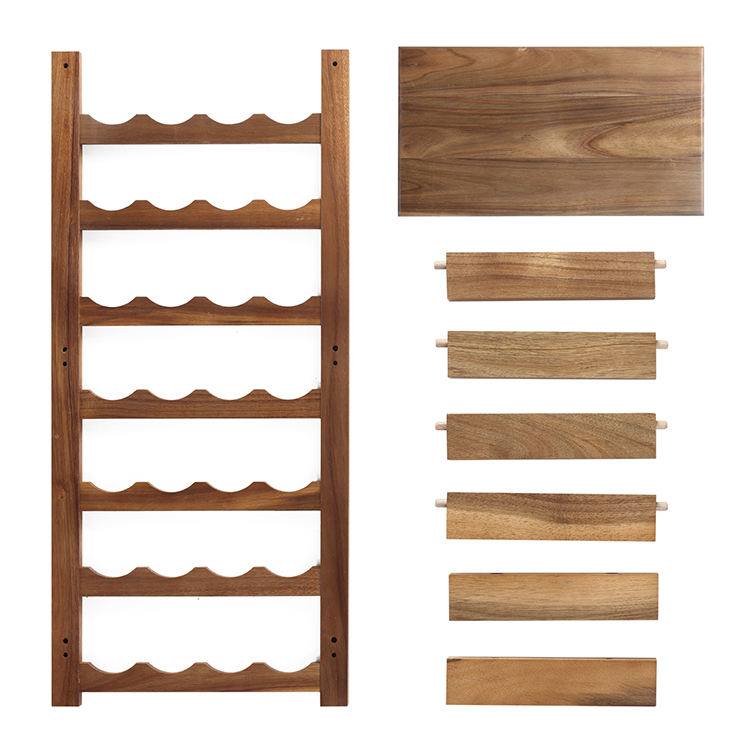 7 tier wooden floor wine rack for 28 bottles in kitchen pantry wine cellar and bar 2