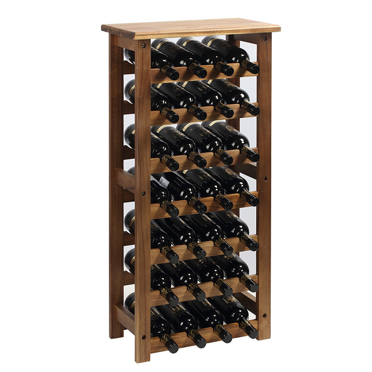 7 tier wooden floor wine rack for 28 bottles in kitchen pantry wine cellar and bar 3
