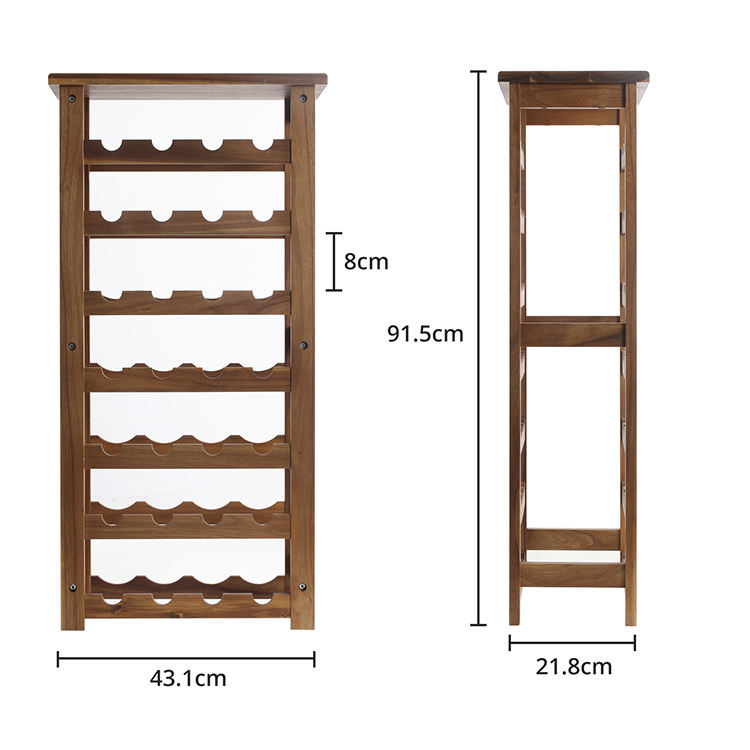 7 tier wooden floor wine rack for 28 bottles in kitchen pantry wine cellar and bar 4