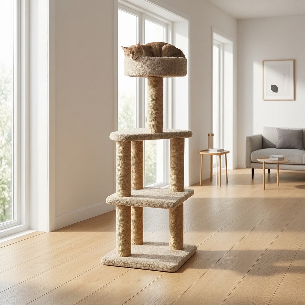 Three-Tier Cat Tree with Circular Bed - 2