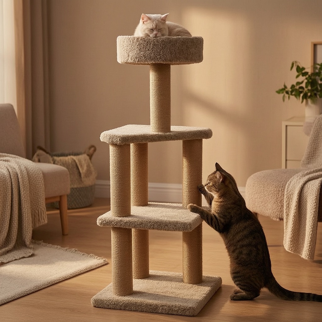 Three-Tier Cat Tree with Circular Bed - 4