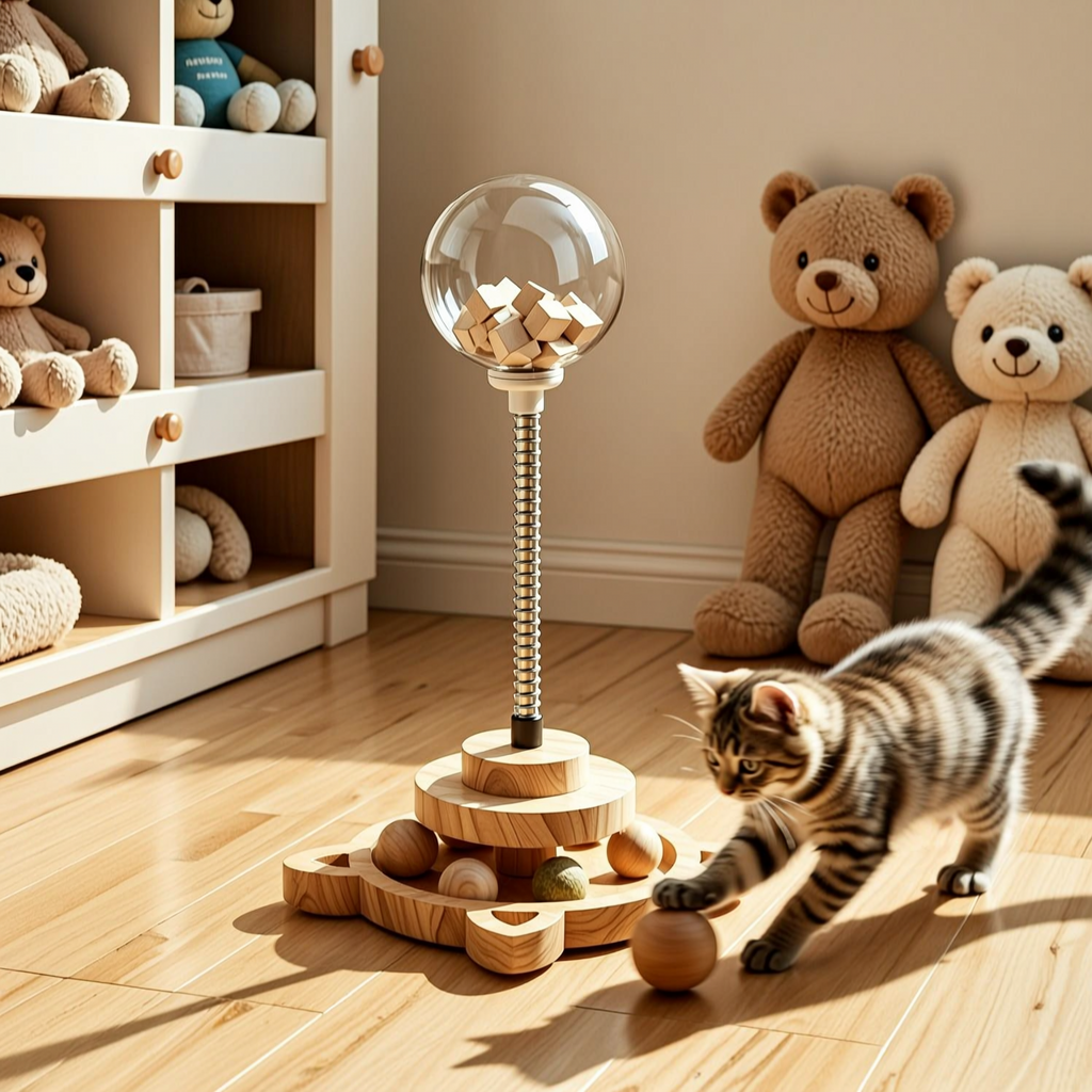 Cat Toy Set with Spring and Ball - 3