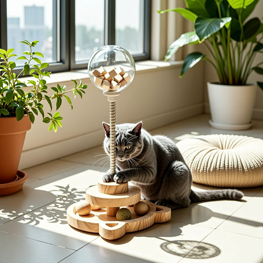 Cat Toy Set with Spring and Ball - 4