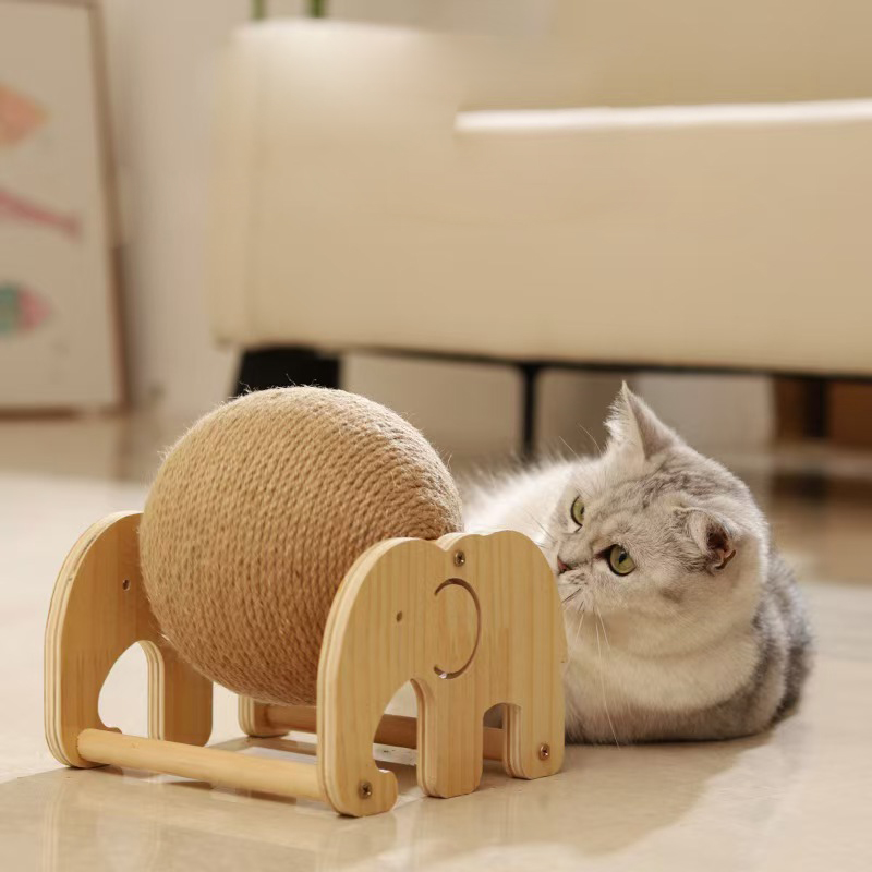 Elephant Stand with Rope Ball - 3