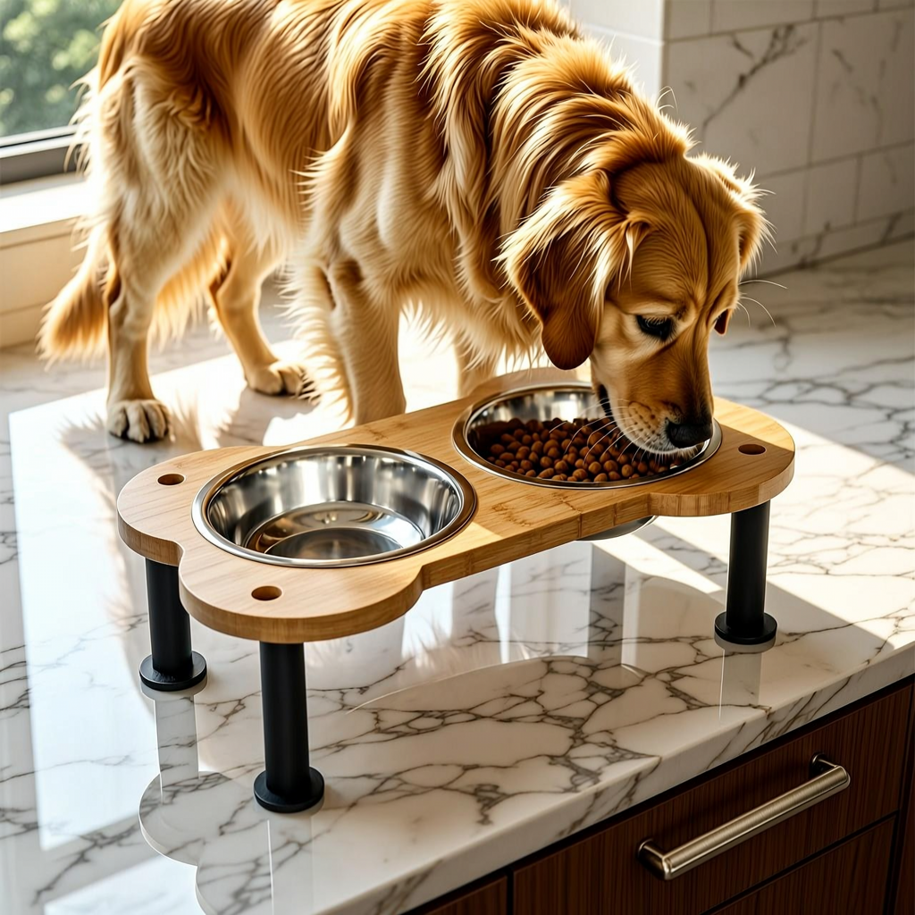 Bone-Shaped Elevated Pet Feeder - 2