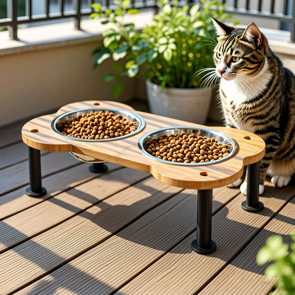 Bone-Shaped Elevated Pet Feeder - 4