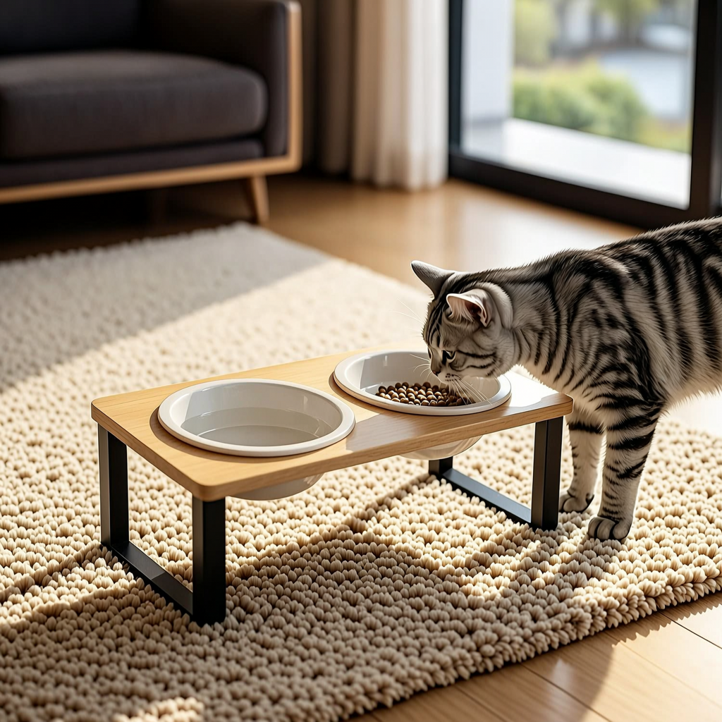 Elevated Pet Feeder with Black Legs - 2