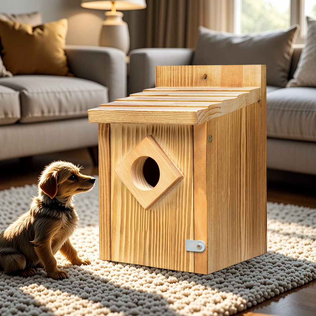 Wooden Birdhouse with Diamond Entrance - 2