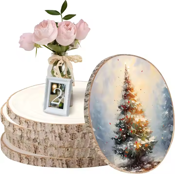 Wood slice wreaths
