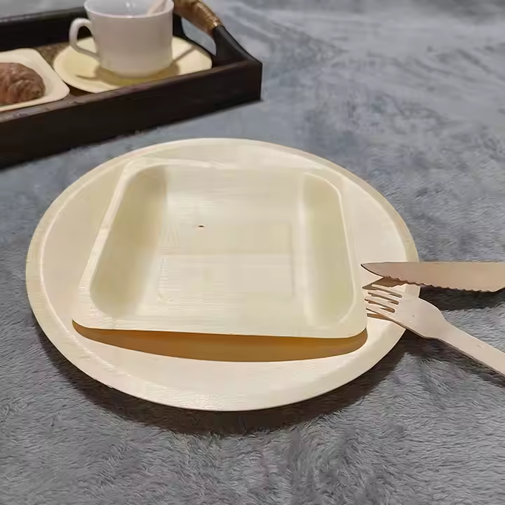 square wooden plates